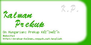 kalman prekup business card